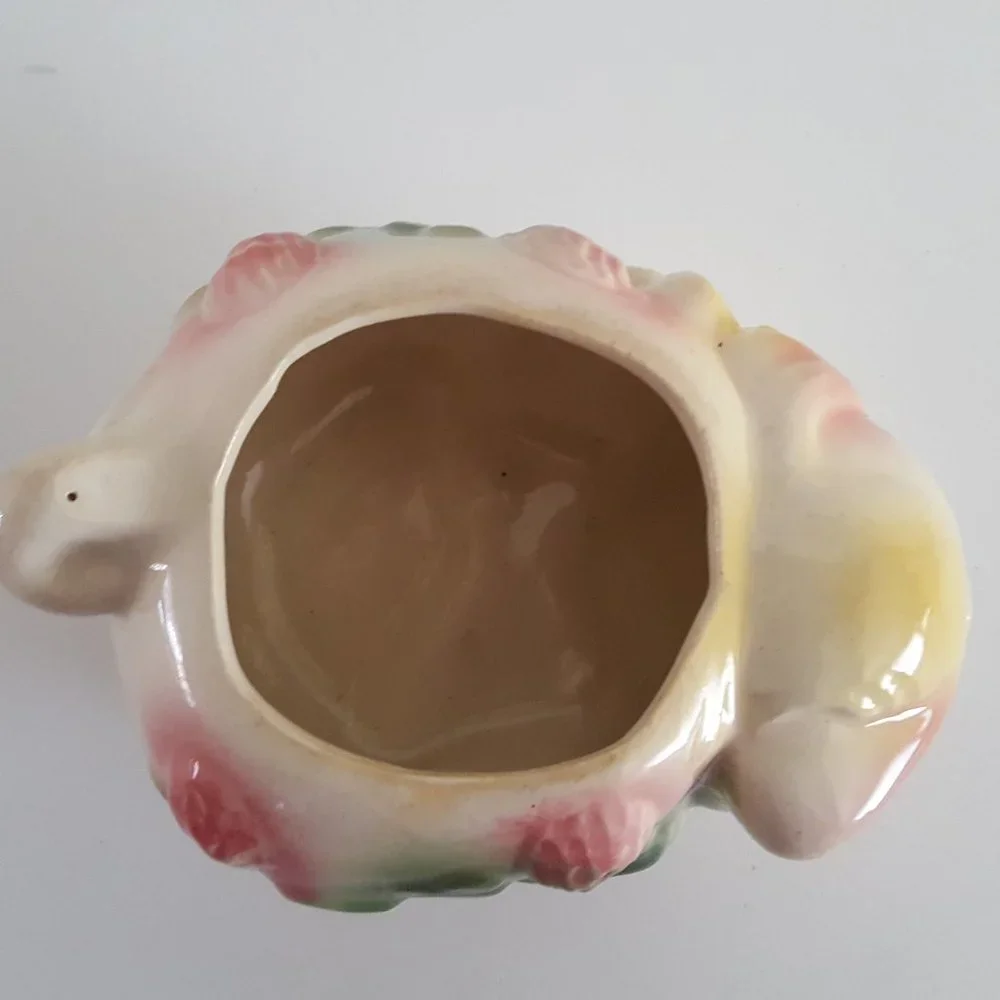 Vintage Ceramic Sleeping Pig Planter Small